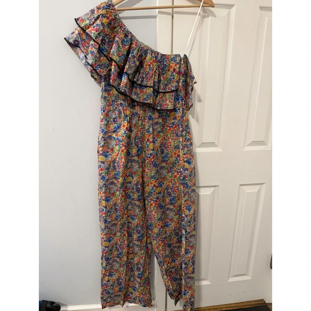 J. Crew Sz 10 Liberty Fabric One-Shoulder Jumpsuit Margaret Annie Floral NWT